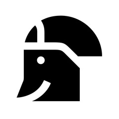 Illustration of a spartan helmet, showcasing ancient greek military headgear and historical symbolism in a minimalist design