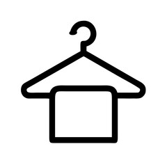 Vector art of a hanger with a towel this line art icon represents clothing care, laundry services, and the concept of hanging garments neatly