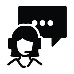 Store support operator solid icon vector design good for web or mobile app