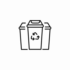 recycling waste bins icon sign vector