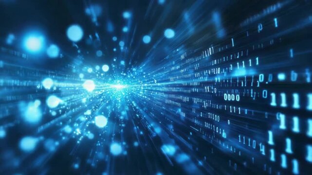 blue binary code background