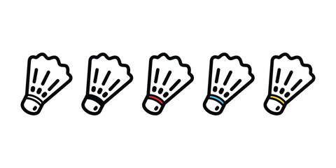 badminton shuttlecock racket vector sport icon cartoon character doodle logo symbol illustration design