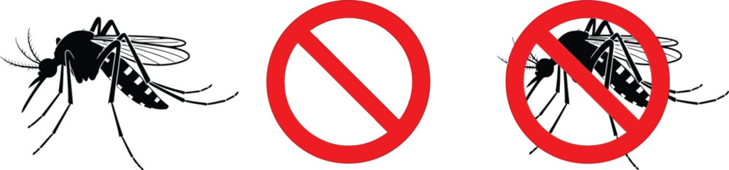 Mosquito control vector illustration for disease prevention editable stock