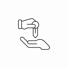 hand giving key icon sign vector