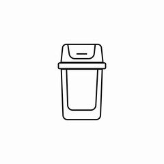 lidded trash can icon sign vector
