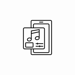 mobile music app icon sign vector