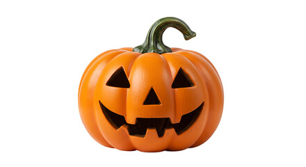Bright Orange Jack o lantern with Carved Grinning Face for Halloween