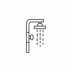 running water showerhead icon sign vector