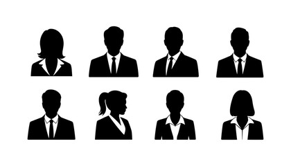 Business people avatar silhouette vector illustration
