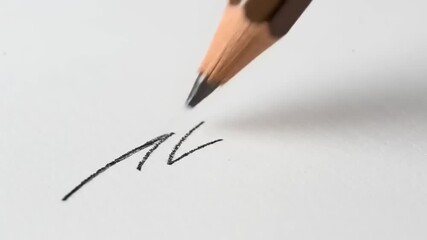 Pencil Sketching on Paper - Close-Up of Graphite and Shadow. - Powered by Adobe