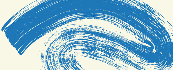 Blue paint strokes with a brush in a scratched texture style.