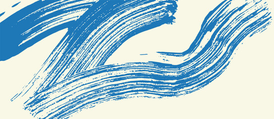 Blue paint strokes with a brush in a scratched texture style.