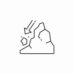 falling boulder arrow icon sign vector © Tunzala