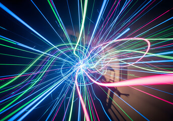 Dynamic Light Trails in Motion