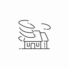 house tornado wind icon sign vector