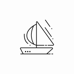 small sailing boat icon sign vector