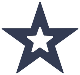 Obraz premium Contrasting Star within Star Design, Modern Graphic Symbol with Sharp Points, Navy and White