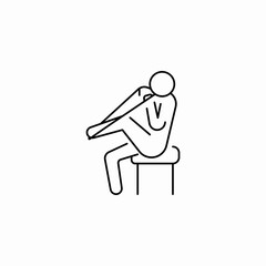 stretching exercise person icon sign vector