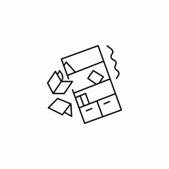 tilted broken cabinet icon sign vector