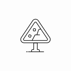 warning sign landslide icon sign vector