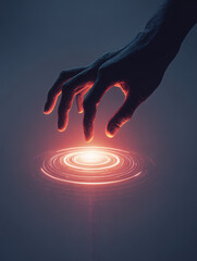 A vibrant 3D render of a blue and yellow geometric abstract pattern that suggests technology and modern design