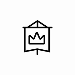 banner with crown icon sign vector