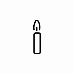 burning wax candle icon sign vector