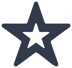 Fototapeta premium Two-layered star icon in dark blue and white isolated design element