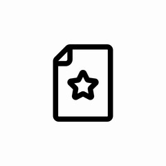 document with star icon sign vector