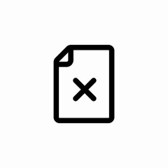 file with large x icon sign vector