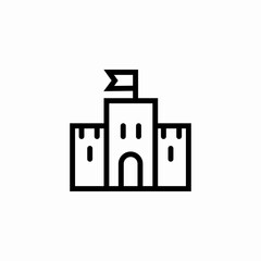 fortified stone castle icon sign vector
