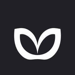 Abstract geometric logo design featuring a central figure with arrow-like elements pointing in four directions.