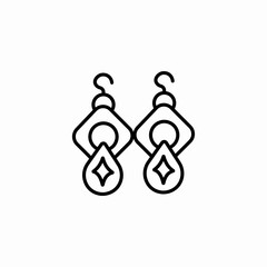 jeweled drop earrings icon sign vector