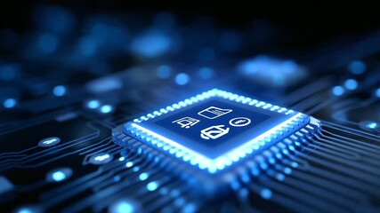 A futuristic processor interface glows with Six Sigma visuals quality control icons aligning in perfect order. The atmosphere conveys precision discipline and structured process - Powered by Adobe