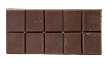 Photo of chocolate bar taken with a high-resolution camera using the focus-stacking technique on a white background.