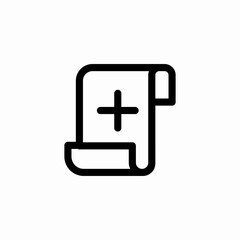 scroll add document icon sign vector