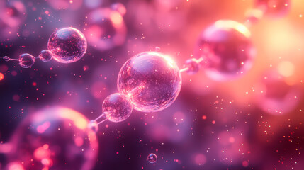 Colorful representation of molecular structures created in a digital art style showcasing scientific concepts and innovation