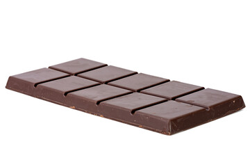 Photo of chocolate bar taken with a high-resolution camera using the focus-stacking technique on a white background.