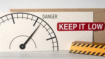 Speedometer Displaying High Speed and Danger Warnings