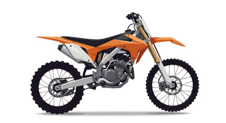 Orange and Gray Motocross Bike Illustration with Knobby Tires.