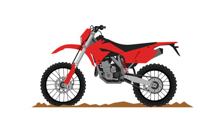 Obraz premium Red and Black Dirt Bike Illustration with Knobby Tires.