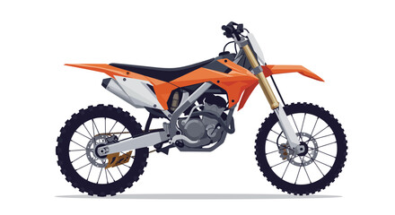 Obraz premium Orange and Black Motocross Bike Illustration with Knobby Tires.