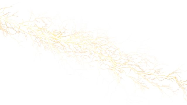 Light yellow dendritic pattern isolated on transparent background, resembling delicate branches or veins with a subtle and organic aesthetic - Powered by Adobe