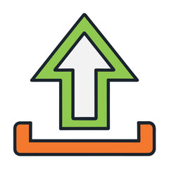 Upload arrow outline vector icon