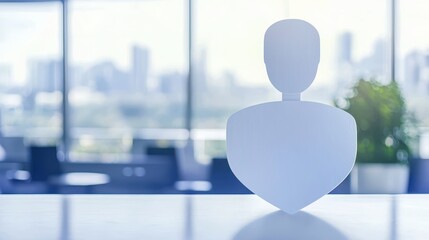 Abstract Silhouette with Business Environment in Background