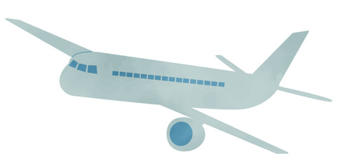 飛行機の水彩風イラスト