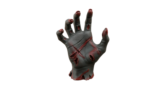 Creepy Bloody Zombie Hand Reaching Out for Halloween Horror