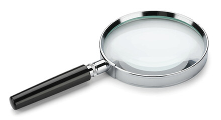 Fototapeta premium A magnifying glass with a black handle.