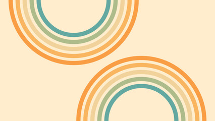 Abstract background of rainbow groovy Wavy Line design in 1970s Hippie Retro style. Vector pattern ready to use for cloth, textile, wrap and other.