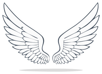 Obraz premium Stylized Angelic Wings Vector Illustration